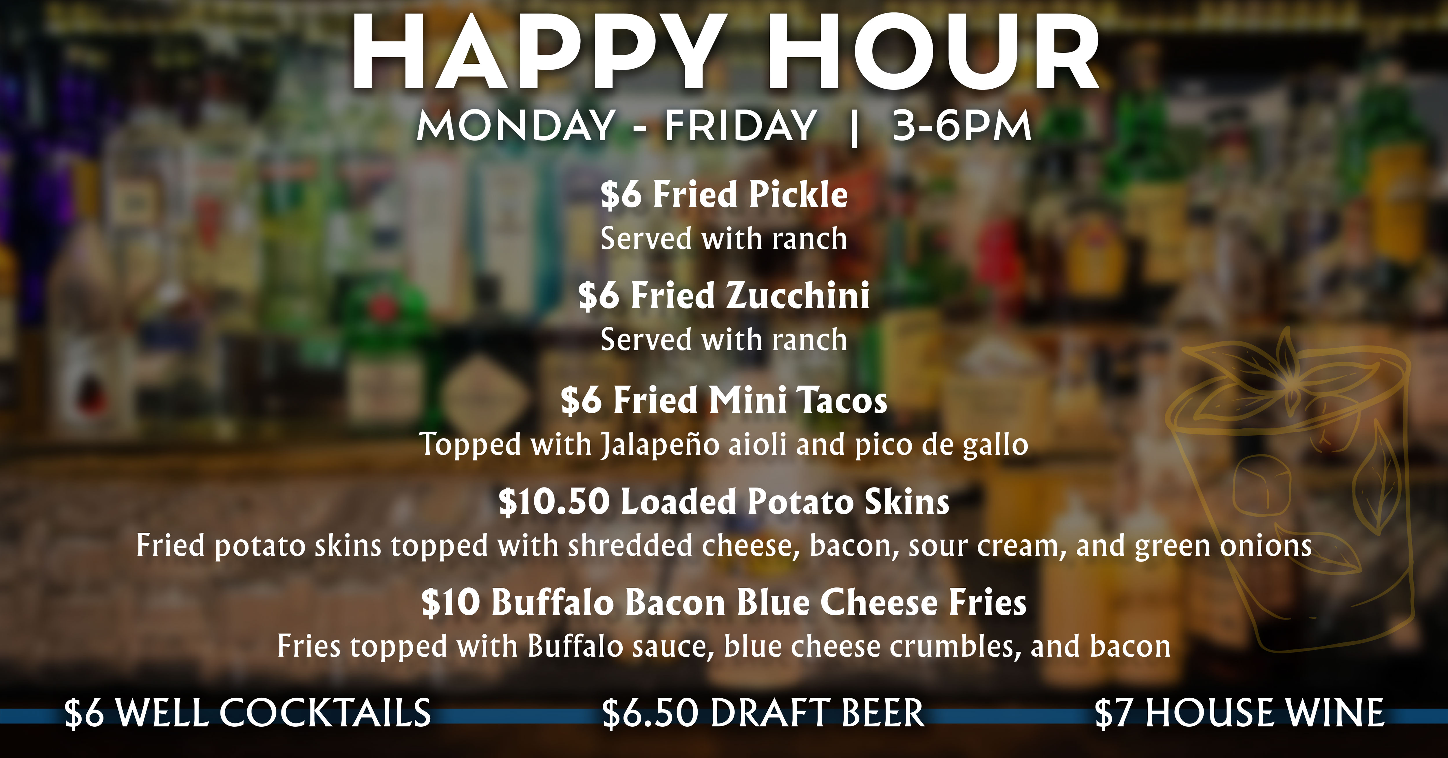 Happy Hour specials at the Officer's Club in McClellan Park